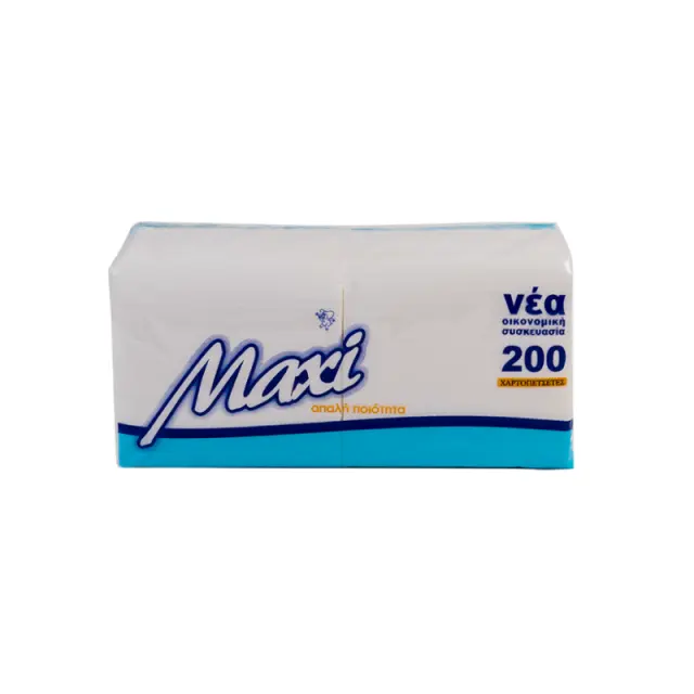 Maxi Χαρτοπετσέτες Λευκές 28x30cm 200 τεμάχια