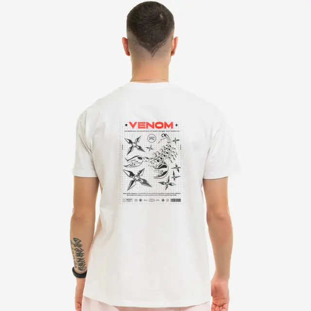 T-shirt Noshame® Λευκό με τύπωμα Venom - 122516 - XXL