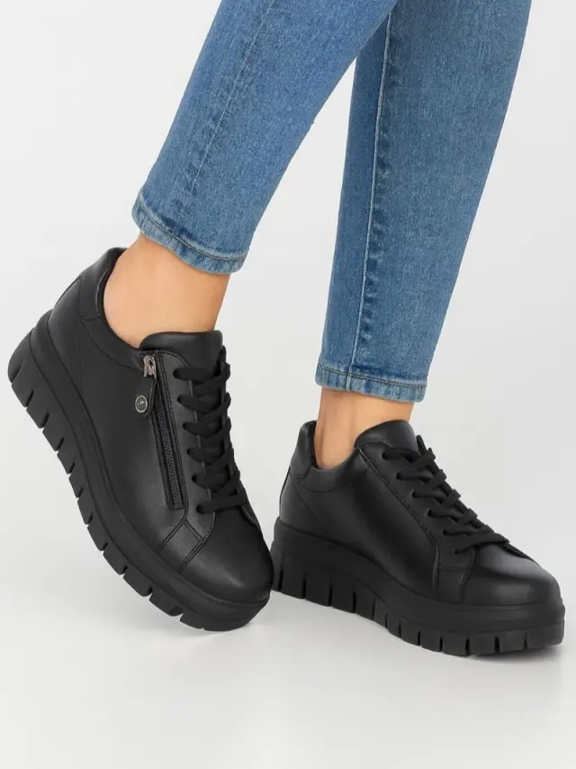 Imac Sneakers Γυναικείο δέρμα Μαύρο IMA/857150 NERO 2