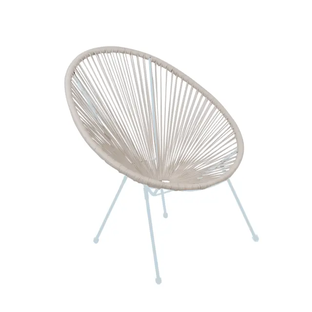Πολυθρόνα ACAPULCO Μεταλλική Άσπρη, Plastic Rattan Άσπρο 74x80x84cm