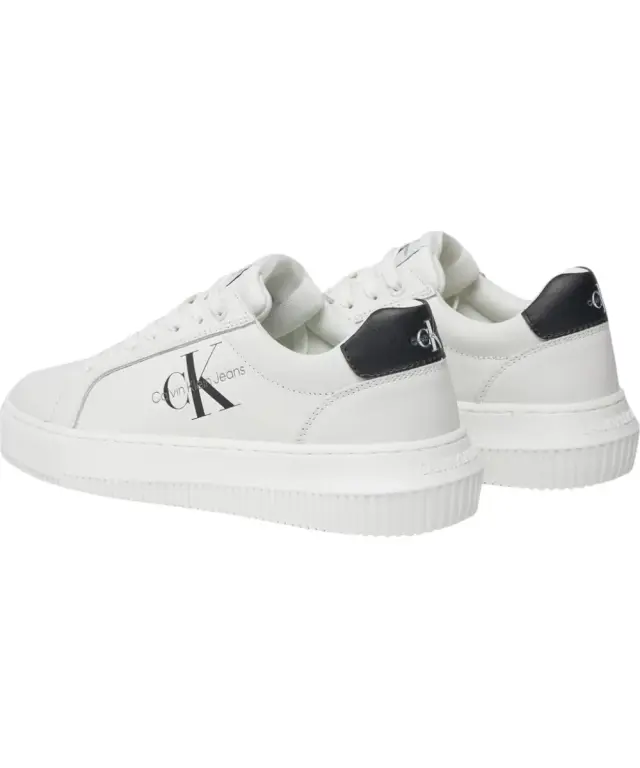 Calvin Klein- Γυναικεία Δερμάτινα Sneakers Chunky Cupsole Low Mg YW0YW01769-01W Λευκό 3