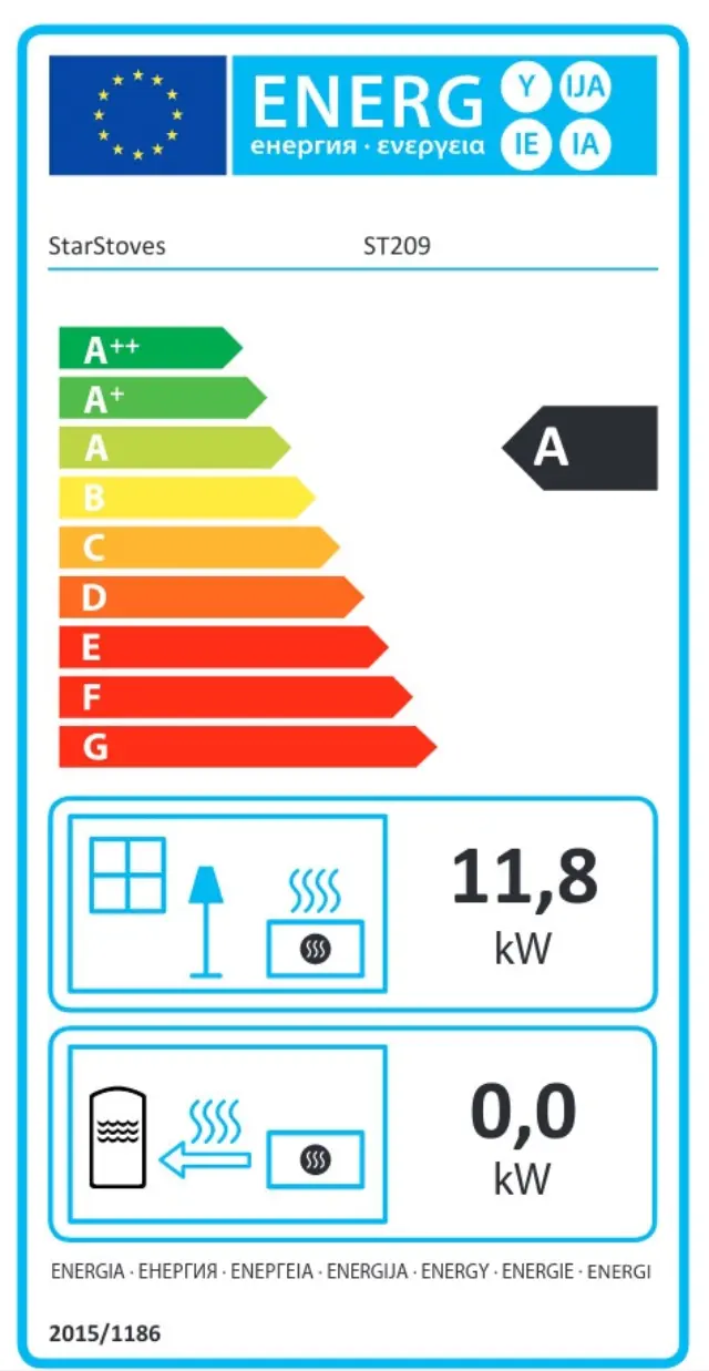 StarStoves Σόμπα Ξύλου από Ατσάλι ST209 11.8kW Μαύρη 2