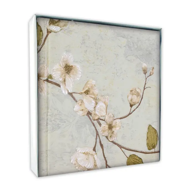 Άλμπουμ JARDIN βιβλιοδεσίας με κουτί 24×24 cm 40 σελίδες με λευκό χαρτόνι και ρυζόχαρτα (ALBUM JARDIN CREAM 24X24) 2