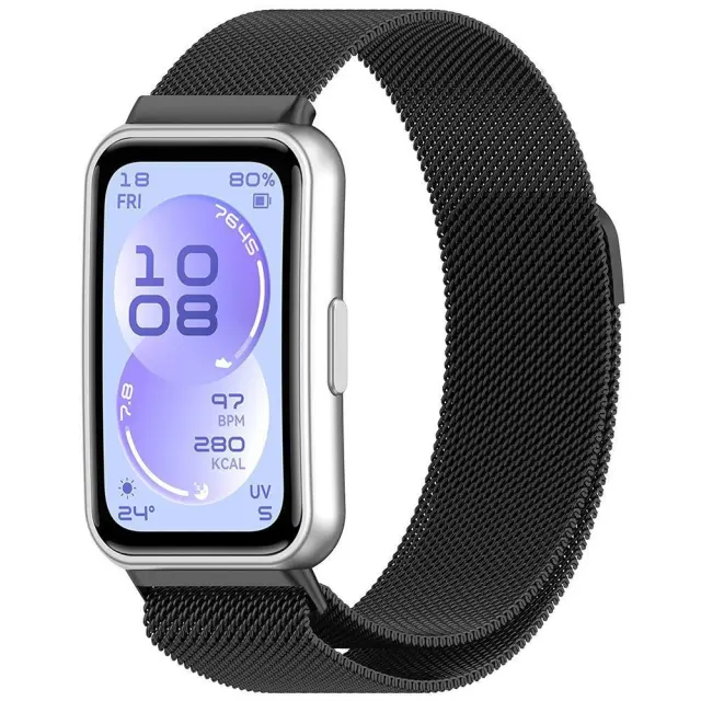 Techsuit® Milanese Λουράκι για Huawei Band 11/Band 11 Pro-Black