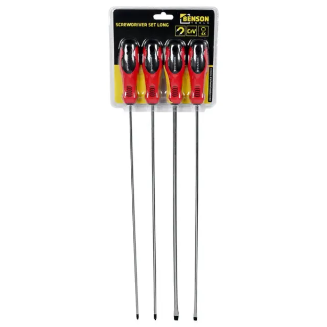 Screwdriver set 4 pieces long