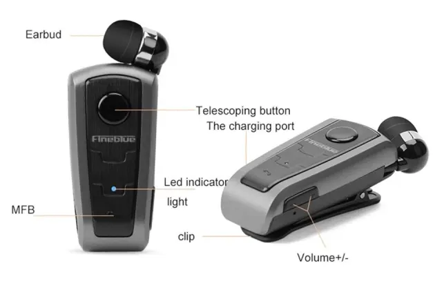 Ασύρματο ακουστικό Bluetooth - F910 - Fineblue - 700017 - Silver 2