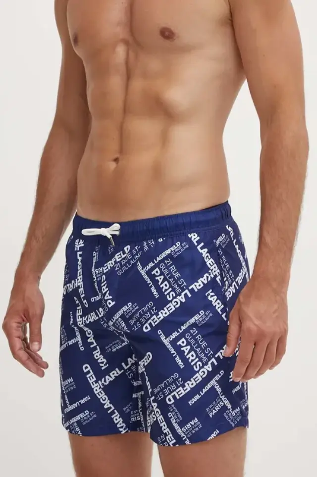 Karl Lagerfeld - Ανδρικό Μαγιό Σορτς KL20MBM08-NAVY Μπλε - S