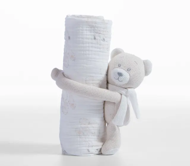 Nef-Nef Teddy κουβερτάκι αγκαλιάς με αρκουδάκι 75x100cm 039827-1