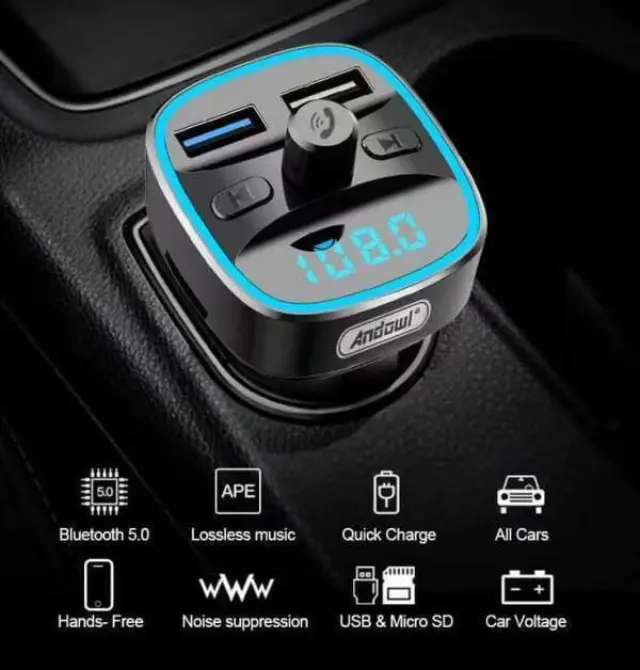 Andowl FM Transmitter Αυτοκινήτου με USB / AUX Q-T102 2