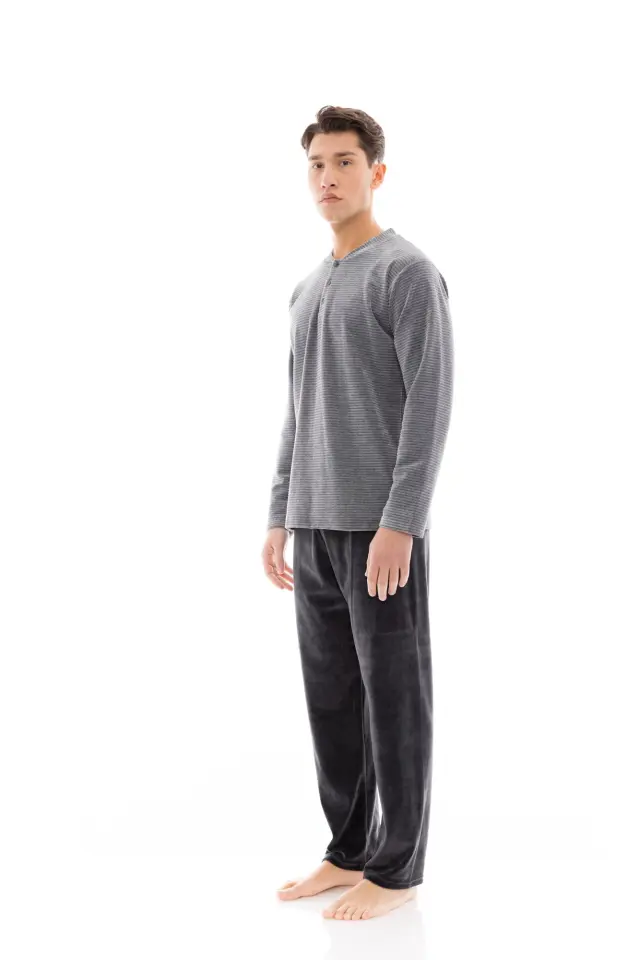 WN-M636 - Yacht Blue - PYJAMA VELVET STIPE 2