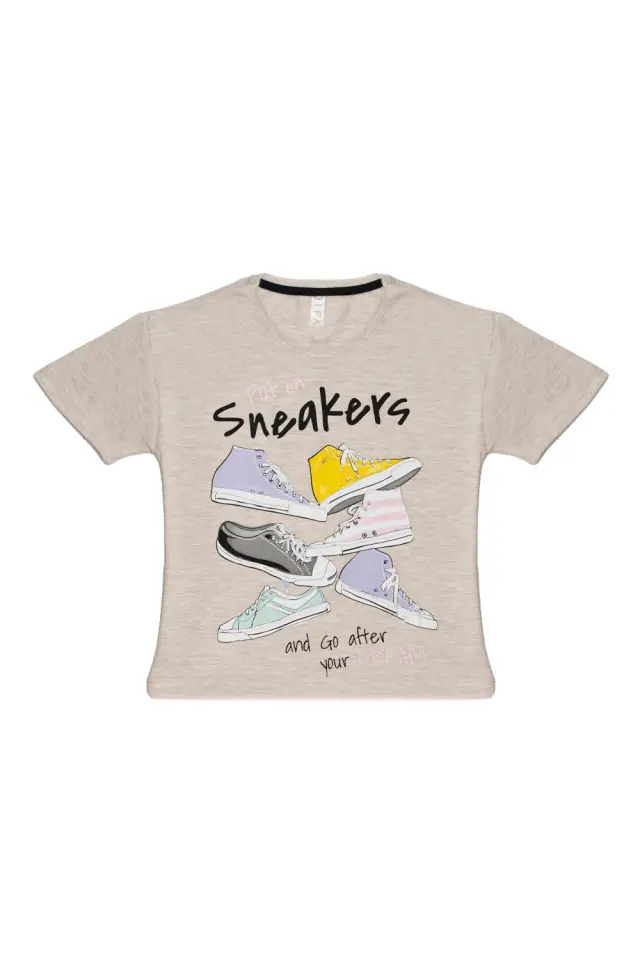 T-Shirt Kid Sneakers Μπεζ