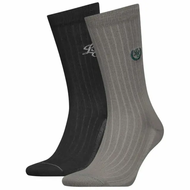 Levi's Reg Cut Drop Needle Rib Socks 2-Pack Beige/Black Beige/Black - 43/46