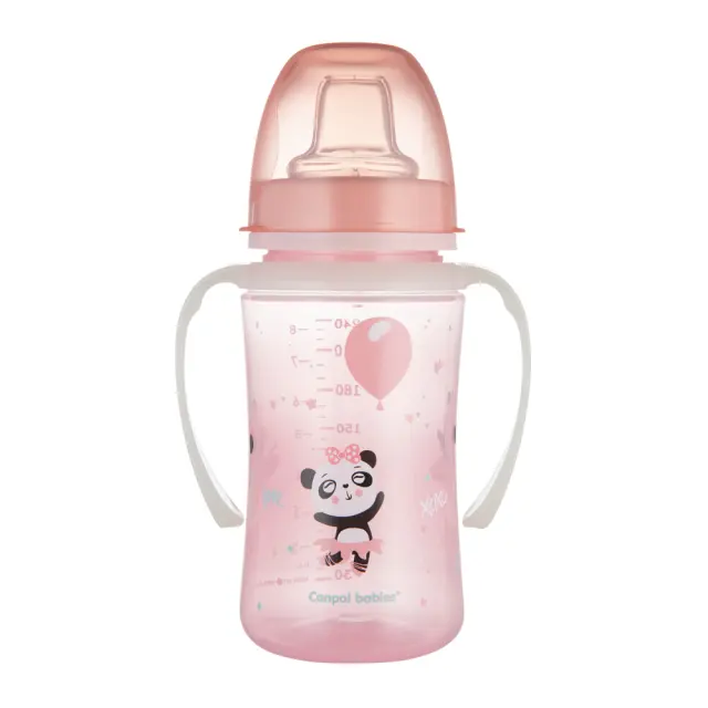 Εκπαιδευτικό Κύπελλο με Λαβές 240ml +6m Exotic Animals Canpol Pink 35/208