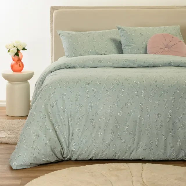 Σετ Σεντόνια 150x200+32 Διπλά Φανελένια Winter Line Melinen Bianca Grey 100% βαμβακερόΜε Λάστιχο