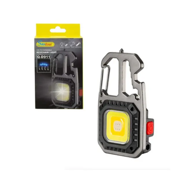 Andowl Πολυεργαλείο Μπρελόκ Φακός Q-D911 - Cob rechargeable keychain light 075688 2