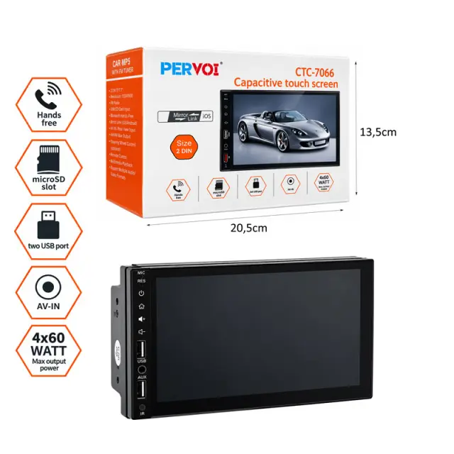 PerVoi Οθόνη Αυτοκινήτου 7" HD CTC-7066 - Capacitive touch screen Z891051 3