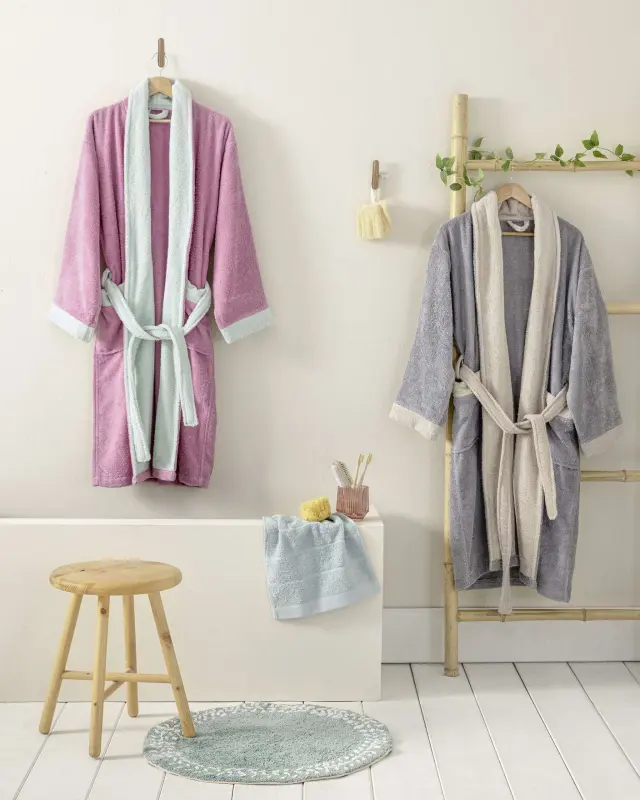 Μπουρνούζι Ease - Mauve / Mint Φούξια, Ροζ, Μωβ, Μέντα Small 2