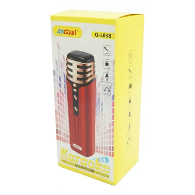 Andowl Ασύρματο Μικρόφωνο Karaoke Q-L838 σε Κόκκινο Χρώμα