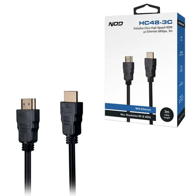 Καλώδιο Ultra-High Speed HDMI με Ethernet 48Gbps, HDMI αρσ. - HDMI αρσ. 3m.