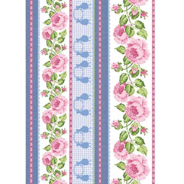 Φύλλo Polyester Felt - 50x70cm - Roses Bordures - 1mm - 1τεμ