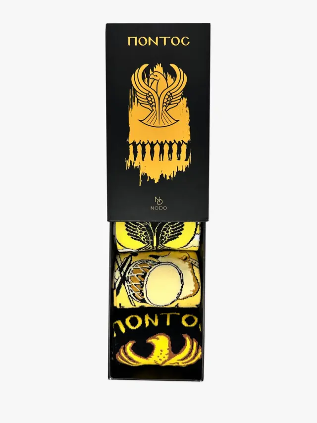 GIFT BOX Βαμβακερές Κάλτσες με Σχέδια Πόντος 3 Ζευγάρια NODO - 43-47 2