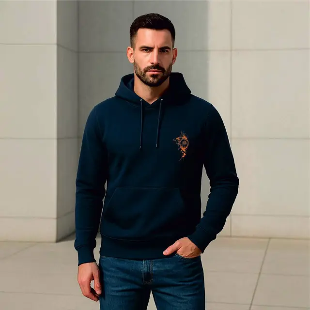 Φούτερ Noshame® Navy με κουκούλα και τύπωμα - 522532 - XXL 2
