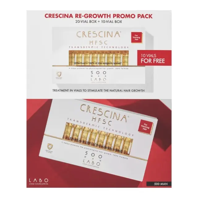 Crescina Promo Transdermic HFSC Άντρας 500 - Advanced Hair Loss 20+10 Φιαλίδια x 3.5ml