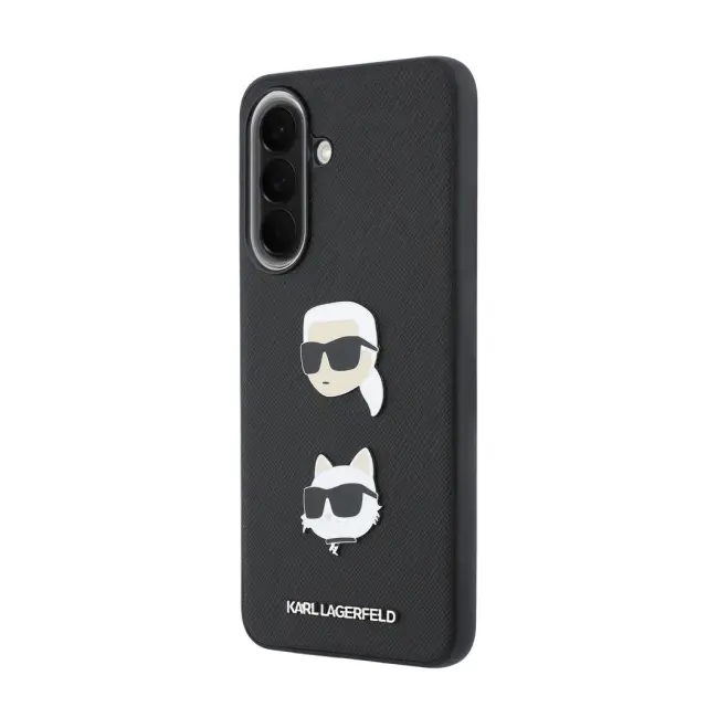 Karl Lagerfeld Liquid Silicone Metal Karl and Choupette Case for Samsung Galaxy A57 Black 2