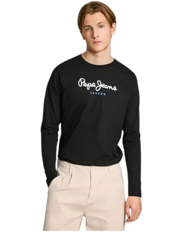 Pepe Jeans - Ανδρική Μπλούζα Μακρυμάνικη Eggo PM508209-999 Μαύρο