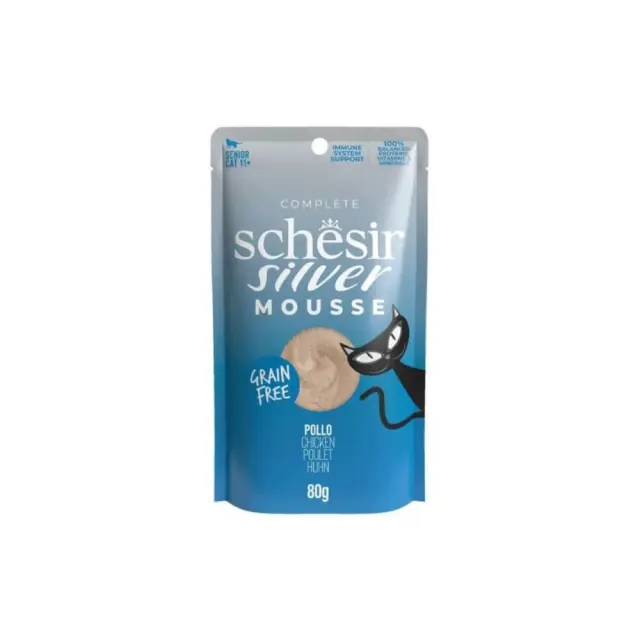 Υγρή Τροφή Γάτας Grain Free Schesir Cat Silver Mousse Κοτόπουλο με Κολοκύθα -80gr