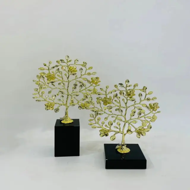 Χρυσό Διακοσμητικό με Μαρμάρινη Βάση - Gold Sculpture Decor 0107008