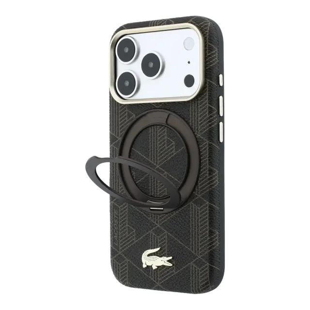 Lacoste PVC Semi Wrap Blend Ring Stand MagSafe Case for iPhone 18 Pro Max Light Gold 2