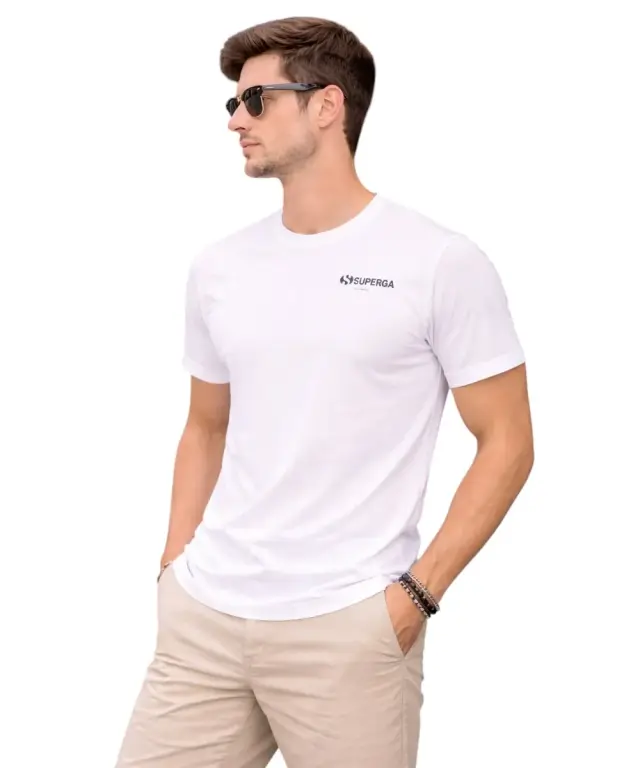 Superga - Ανδρική Μπλούζα T-shirt S263450-100 Λευκό - 2XL 2
