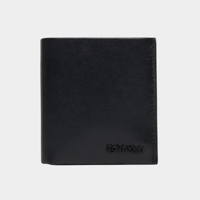 Calvin Klein - Ανδρικό Δερμάτινο Πορτοφόλι Minimal Focus Trifold 6Cc W/Coin K50K511270-BEH Μαύρο