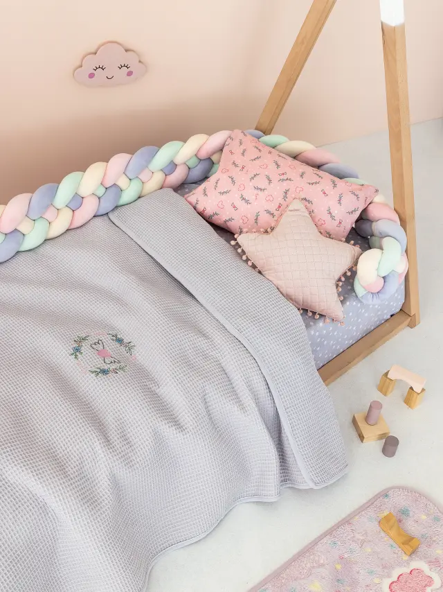 Κουβέρτα Κούνιας πικέ (110x150) Candy Lilac βαμβακερή Palamaiki