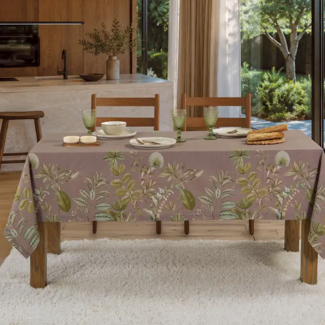 Nef-Nef Homeware Τραπεζομάντηλο Flora 140x140 Brown 2