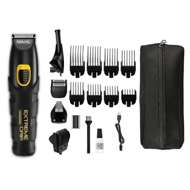 Wahl 09893-0460 Extreme Grip Advance Επαναφορτιζόμενο Trimmer Προσώπου / Σώματος με 4 Κεφαλές