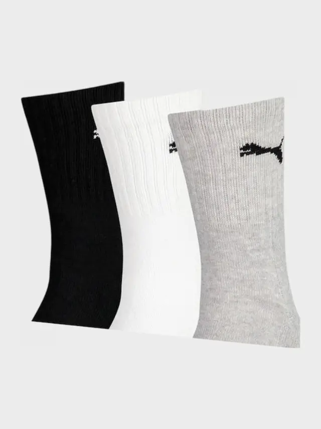 Puma Αθλητικές Παιδικές Κάλτσες Μακριές Junior 3P Collection Πολύχρωμες 3 Ζευγάρια - 31-34 3