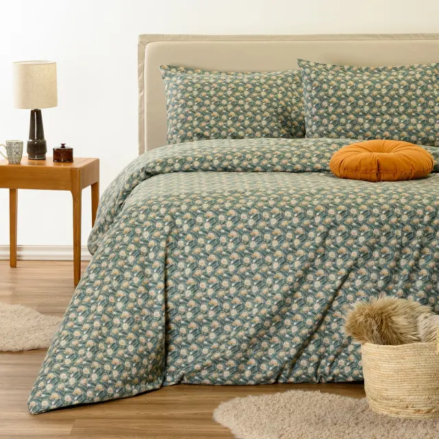 Παπλωματοθήκη 225x245 Υπέρδιπλη Φανελένια Winter Line Melinen Elsa Aqua 100% βαμβακερό