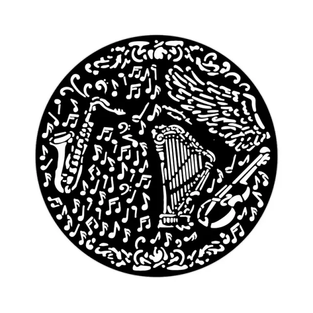 Thick Stencil 18x18cm, Stamperia, Music, Violin and trumpet