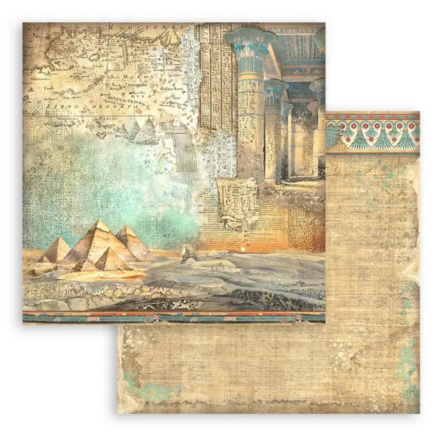 Χαρτιά scrapbooking 10τεμ, 20.3×20.3cm Stamperia, Maxi Background, Land of Pharaohs 2