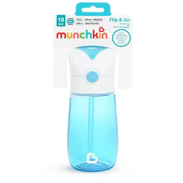 Munchkin Flip & Go Παιδικό Ποτηράκι από Πλαστικό Μπλε 355ml για 18m+ 3