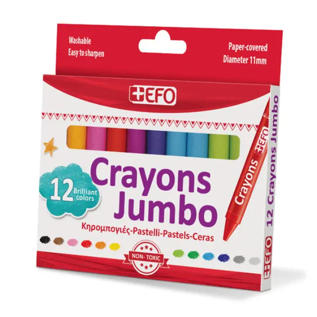 Κηροχρώματα +Efo Jumbo 12 χρώματα