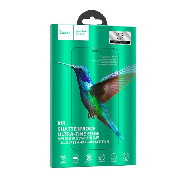 Tempered Glass Hoco Shatterproof Ultra-Fine Edge A19 Fullscreen HD 9H για Apple iPhone 12 Mini Μαύρο 2