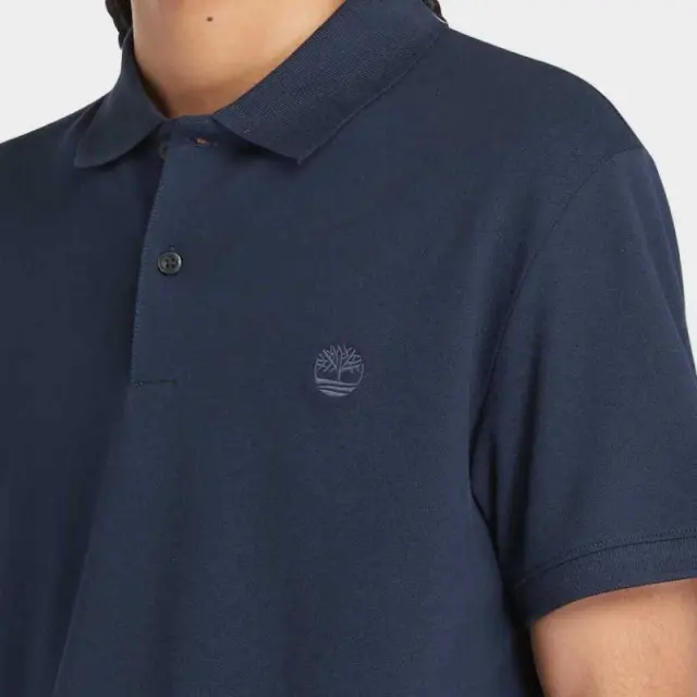 Timberland - Ανδρικό T-shirt Polo με Λογότυπο TB0A6VDP-433 Μπλε σκούρο - 2XL 3