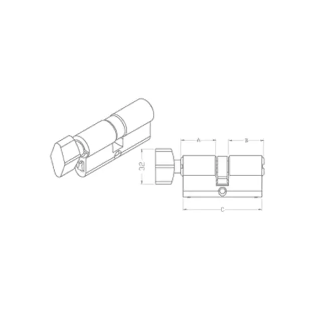 Domus 16060K - Αφαλός για Τοποθέτηση σε Κλειδαριά 60mm 30/30 σε Ασημί Χρώμα 2