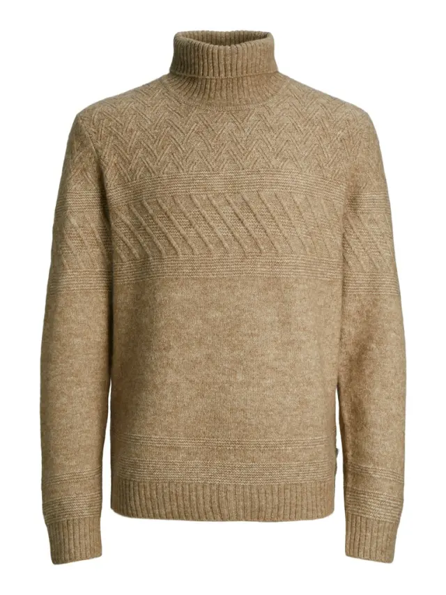 JPRCCMILO KNIT ROLL NECK BF LN peyote