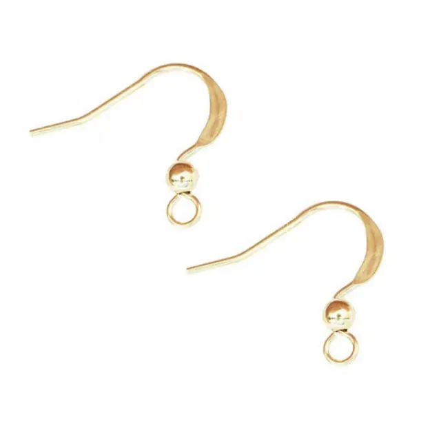 Σκουλαρίκια Hook Real 18K Gold Plated 18mm με Μπίλια 3mm - 20τεμ