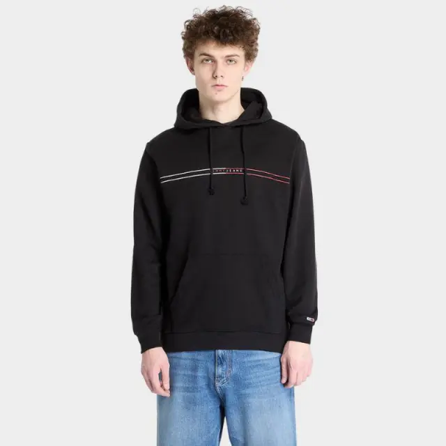 Tommy Hilfiger - Ανδρικό Φούτερ Regular Entry Graphic Hoodie DM0DM20847-BDS Μαύρο - 2XL