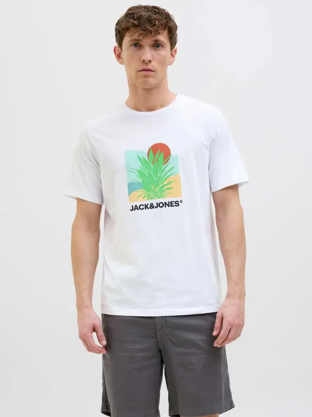 JJBARBADOS TEE SS CREW NECK White